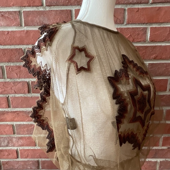 Jean Paul Gaultier Mesh Embroidered Top Made in Italy - Picture 13 of 14